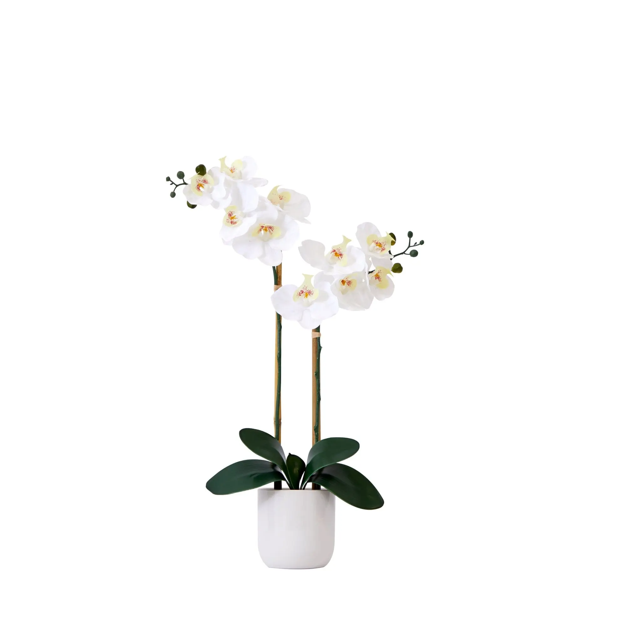 26-Inch Silky Artificial Double Phalaenopsis Orchid Flower Arrangement with Decorative Vase, Artificial Flowers, Floral Decor for Home Ornaments, 26 Inches