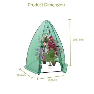 Hexagonal Portable Greenhouse, Heavy Duty Outdoor Plant Shelter with Durable PE Cover, Zippered Door and Mesh Window, Protects Vegetables, Flowers, Fruits, Herbs from Animals and Weather