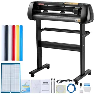 fathersdaygift  VEVOR Vinyl Cutter Machine, Upgraded 28 Inch Paper Feed Cutting Plotter Bundle, Adjustable Force Speed Vinyl Printer with Powerful Stepper Motors, Signmaster Software Compatible with Windows System