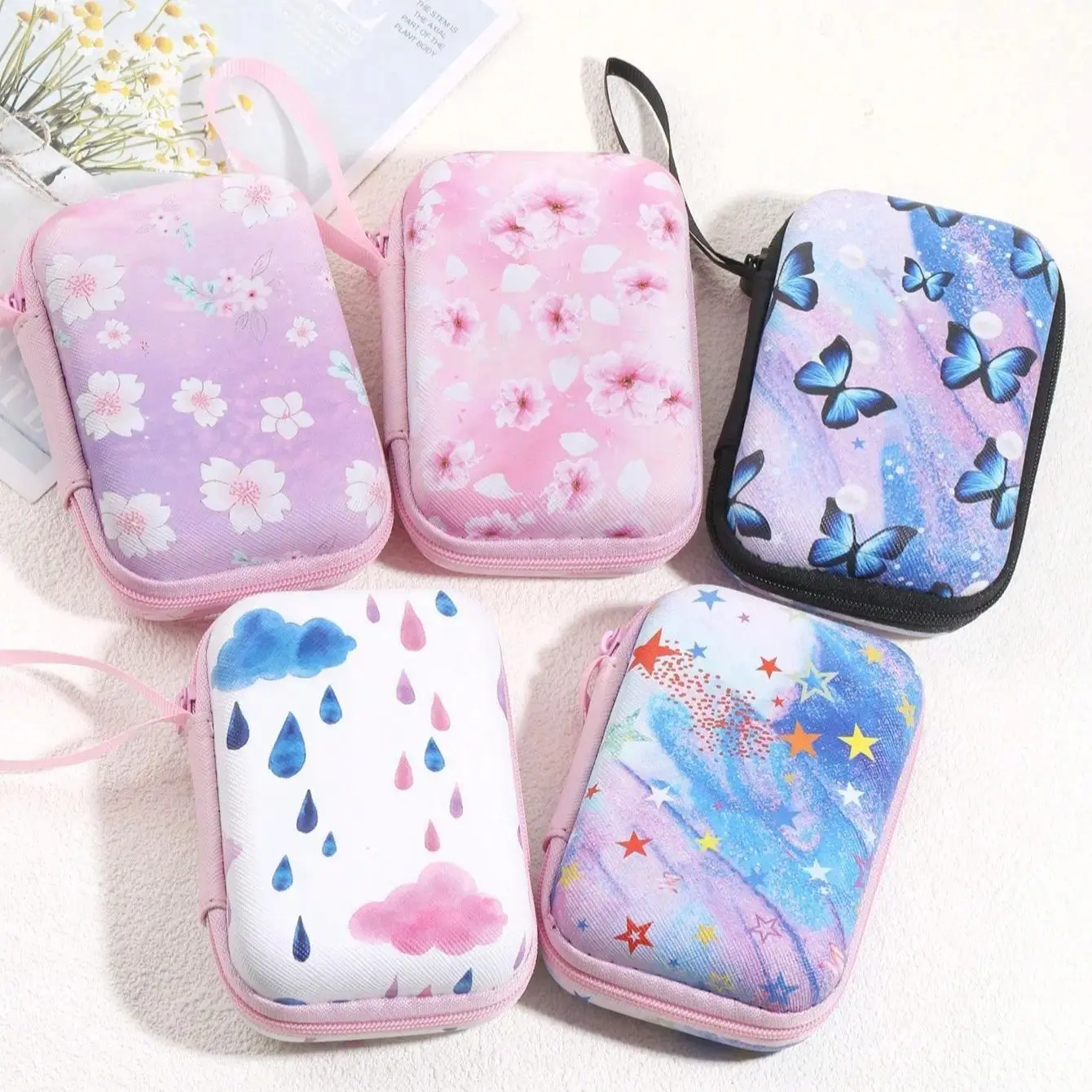 Compact Hard Shell Handheld Multifunctional Portable Headphone Storage Case - Durable Protection for Audios, Headsets, Earphones, USB Cables, Charging Devices