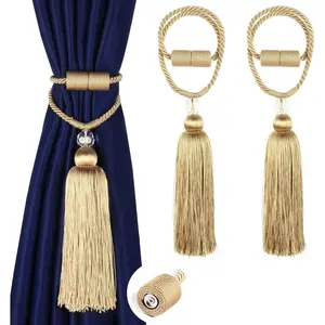 Curtain Tiebacks Tassel Ties Backs Holdbacks Rope Convenient Drapes Handmade Home Office Decorative ()
