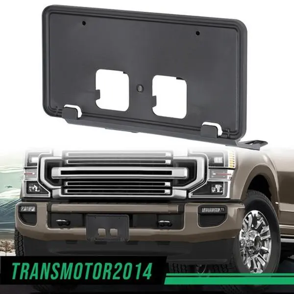 Black Front Mount License Plate Bracket - Automotive Car Exterior Accessory, License Holder & Support for 2020-2022 Ford F250 F350 Super Duty