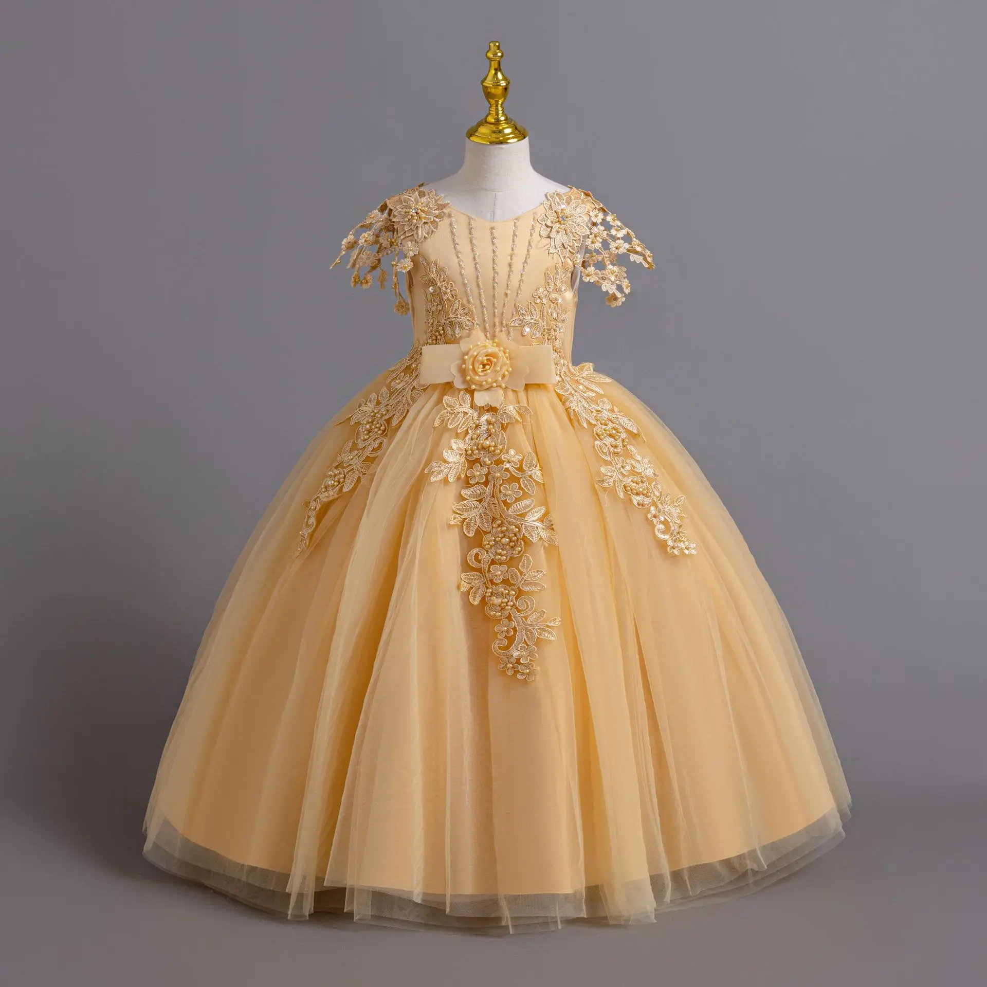 171 Girls' dresses wedding gowns tutu princess dresses hostess piano performance dresses Girls Gown
