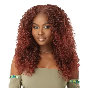 Outre Human Hair Blend Glueless HD 6X5 Pre-Cut Lace Front Closure Wig HHB-Dominican Curly 22"