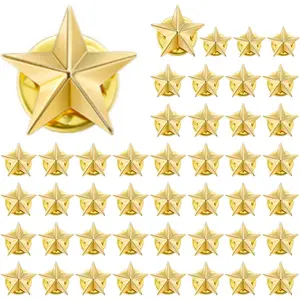60 Pieces Gold Star Pins Bulk Memorial Day Star Badge Lapel Pins Buttons Brooches for Backpacks Hats 4th of July Military Veterans Day Party Events