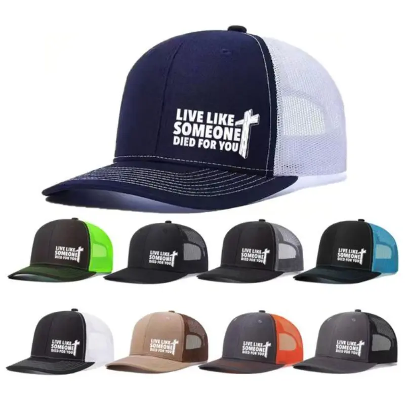 Unisex Durable Polyester Baseball Cap - Graphic Hat with Letter & Cross Motif Prints, Mesh Design, Adjustable Size, Breathable Daily Casual Wear Outdoor Headwear for Men