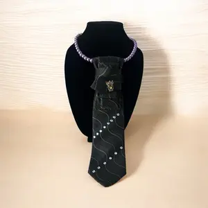 Midnight Iris Tie Necklace