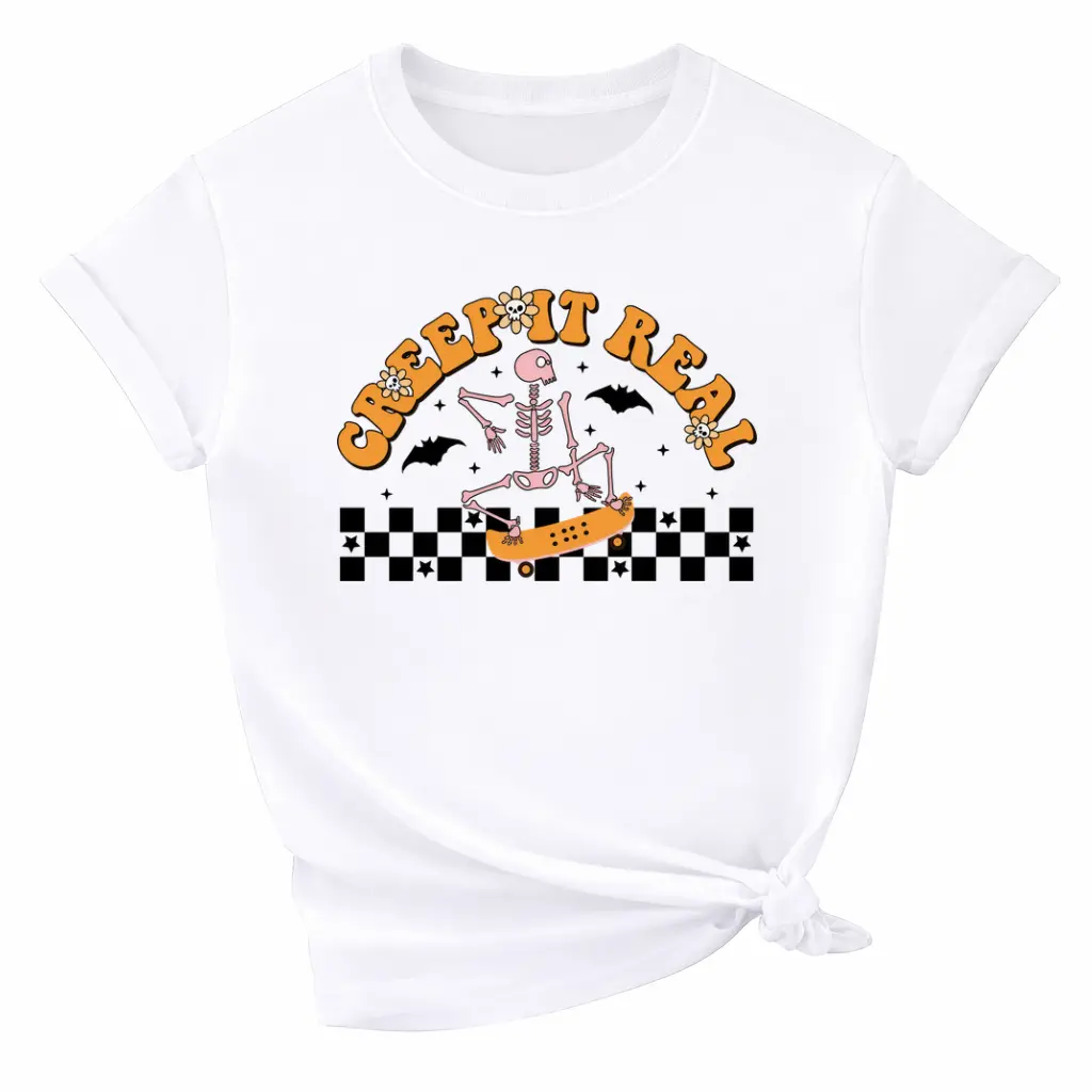 Creep it Real Shirt, Creep It Shirt, Skekleton Shirt, Women's Shirt, Summerween Tees, Trendy Shirt,Womens Trendy Summer Tee, Graphic Shirt for her