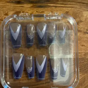 Press On False Nails, Purple Diamond Design Nails Kit, Includes Glue Tabs, XS-L Sizes, Multi-Pack