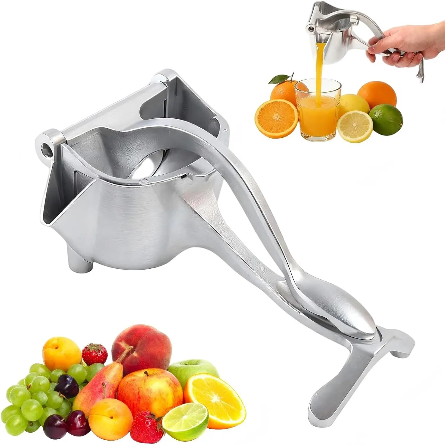 Heavy-Duty Cast Iron Kitchen Hand Juicer Squeezer - Handheld Manual Press with Ergonomic Grip for Fruit, Lemon, Orange