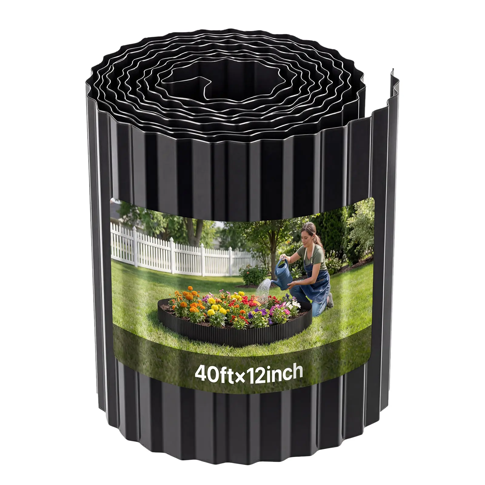 【SummerFinds】VEVOR Galvanized Steel Landscape Edging, 40 ft x 12 in Metal Edging for Landscaping with Gloves, Easy-to-Install Bendable Metal Strips, Heavy Duty Metal Garden Edge Border for Flower Bed, Yard Pathway