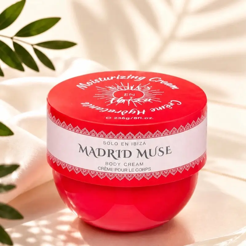 Solo En Ibiza Moisturizing Body Cream - 8 Fl Oz Body Care, Deeply Moisturising Hydrating Smooth Antioxidant Care, Natural Vitamin Blend, Cruelty-Free, Sensitive & All Skin Types, Lightweight Daily Option for Female Adults