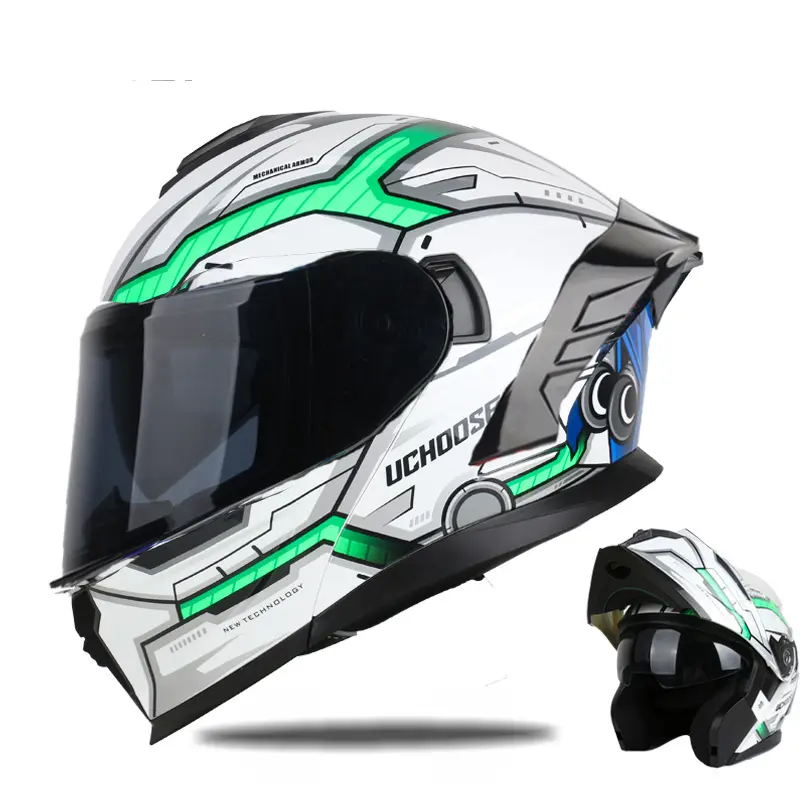 model 815 Motorcycle Flip-Up Helmet DOT Certified Full Face Modular for Men Women Street Bike Riding Safety Gear Bluetooth Ready Flip-Up - Motorbike