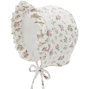 L-AD026  Baby Girls Bonnet Ultra Soft Double Layer Bonnet Cap Adjustable Hats 3-24 Months