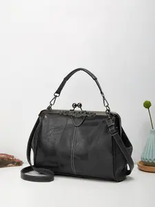 Retro light luxury texture fashion handbag, classic clasp design, niche patchwork craftsmanship, hand-carry and cross-body two-in-, elegant and generous versatile for daily commuting, shopping and dating, Fashionable Handbag