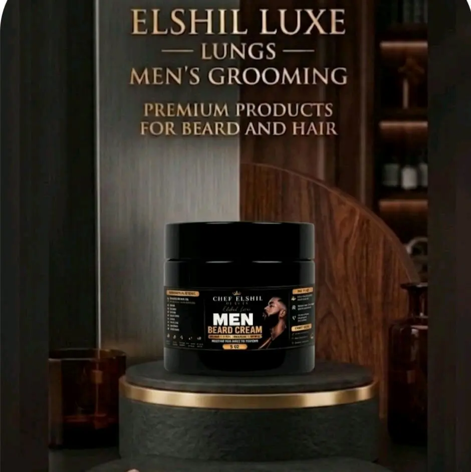 Elshiluxe Men's Healthcare Beard Cream (5.oz) - Softening Formula for Smooth Beard Texture
