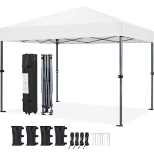 【Waterproof & UV-Resistant】 Yaheetech 10x10FT Pop-up Canopy Tent Instant Portable Canopy Tent Outdoor Gazebo with One-Push-To-Lock Setup Mechanism for Home & Commercial Use 【Waterproof & UV-Resistant】 Yaheetech 10x10FT Pop-up Canopy Tent Instant Portable Canopy Tent Outdoor Gazebo with One-Push-To-Lock Setup Mechanism for Home & Commercial Use