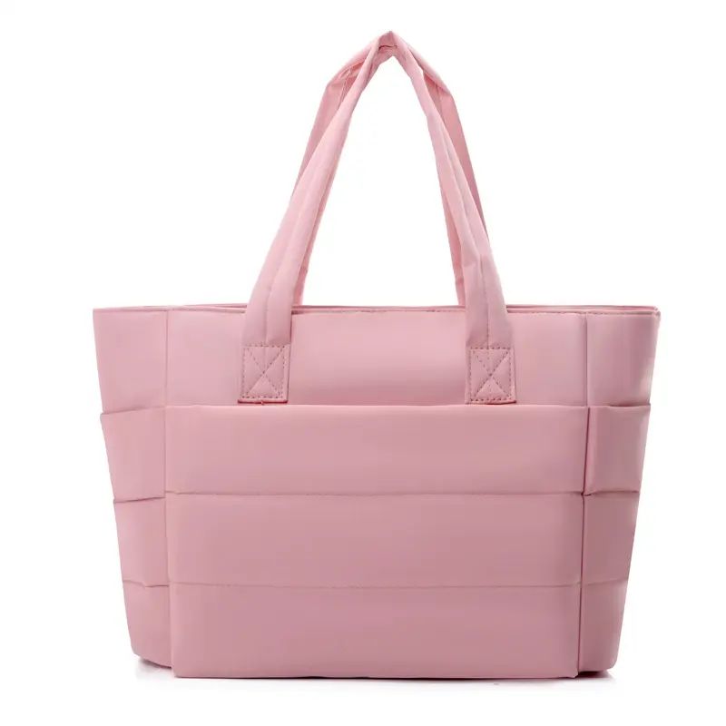 BIGWIG Quilted Puffer Tote Bag for Women, Lightweight Waterproof Nylon Shoulder Bag for Work, Travel & Laptop - Everyday Personal Item, Puffer Laptop Tote, Personal Item Travel Bag
