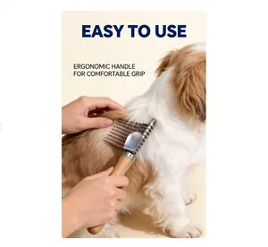 Pet Deshedding & Dematting Comb - Wave Blade Technology, Safe Detangling for Dogs & Cats, Removes Loose Hair, Dirt & Knots