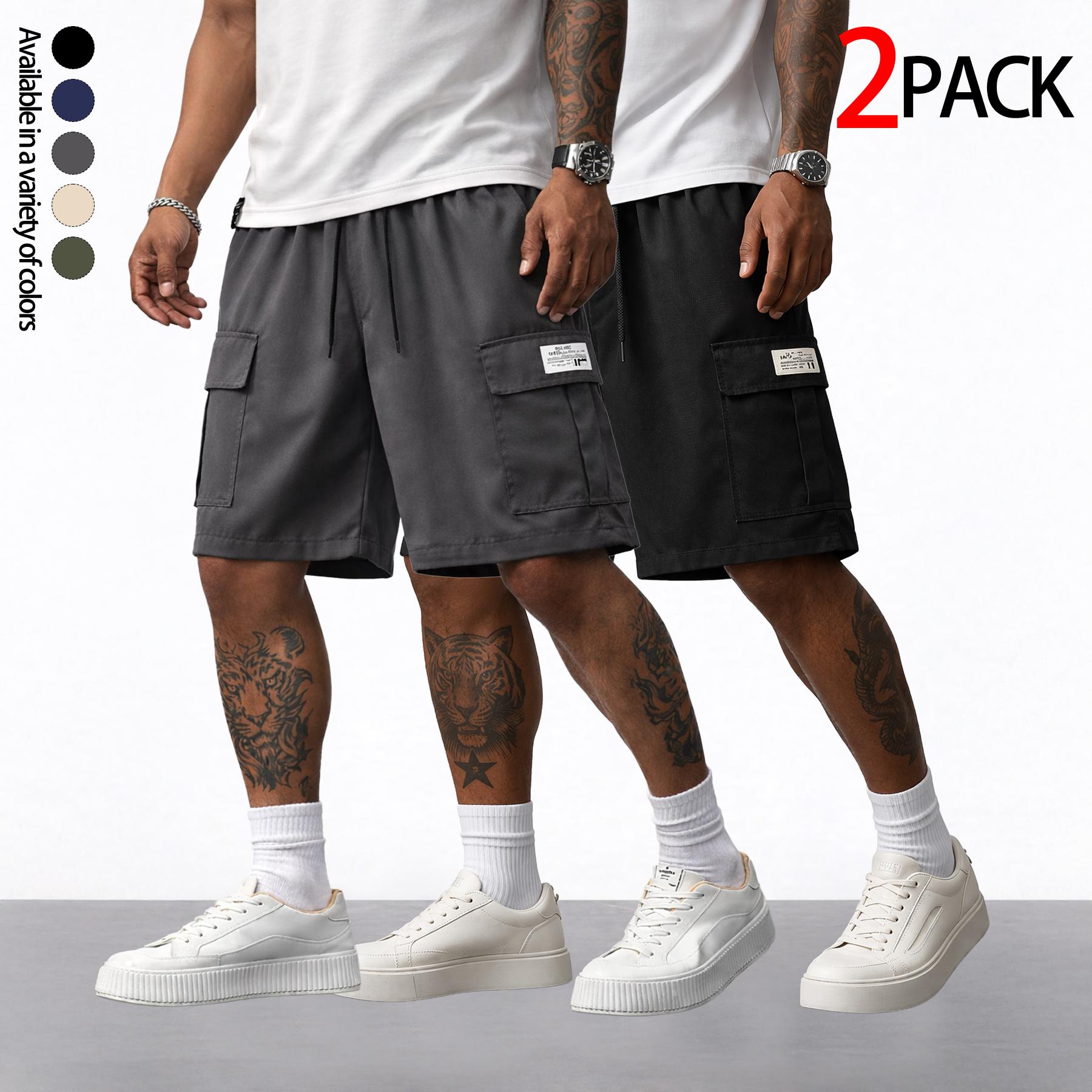 Men’s cargo shorts — heavyweight streetwear brand with multiple pockets, a loose fit that blends hip-hop urban style with practical workwear aesthetics. Suitable for everyday casual wear, fitness training, skateboarding, hiking and mountaineering, and var