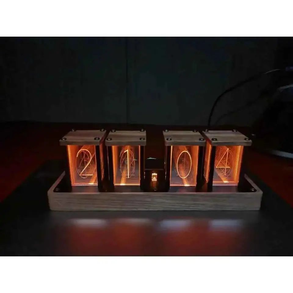 Colorful Nixie Tube Clock - LED Desk Clock with Vintage Glow and Color Changing Features
