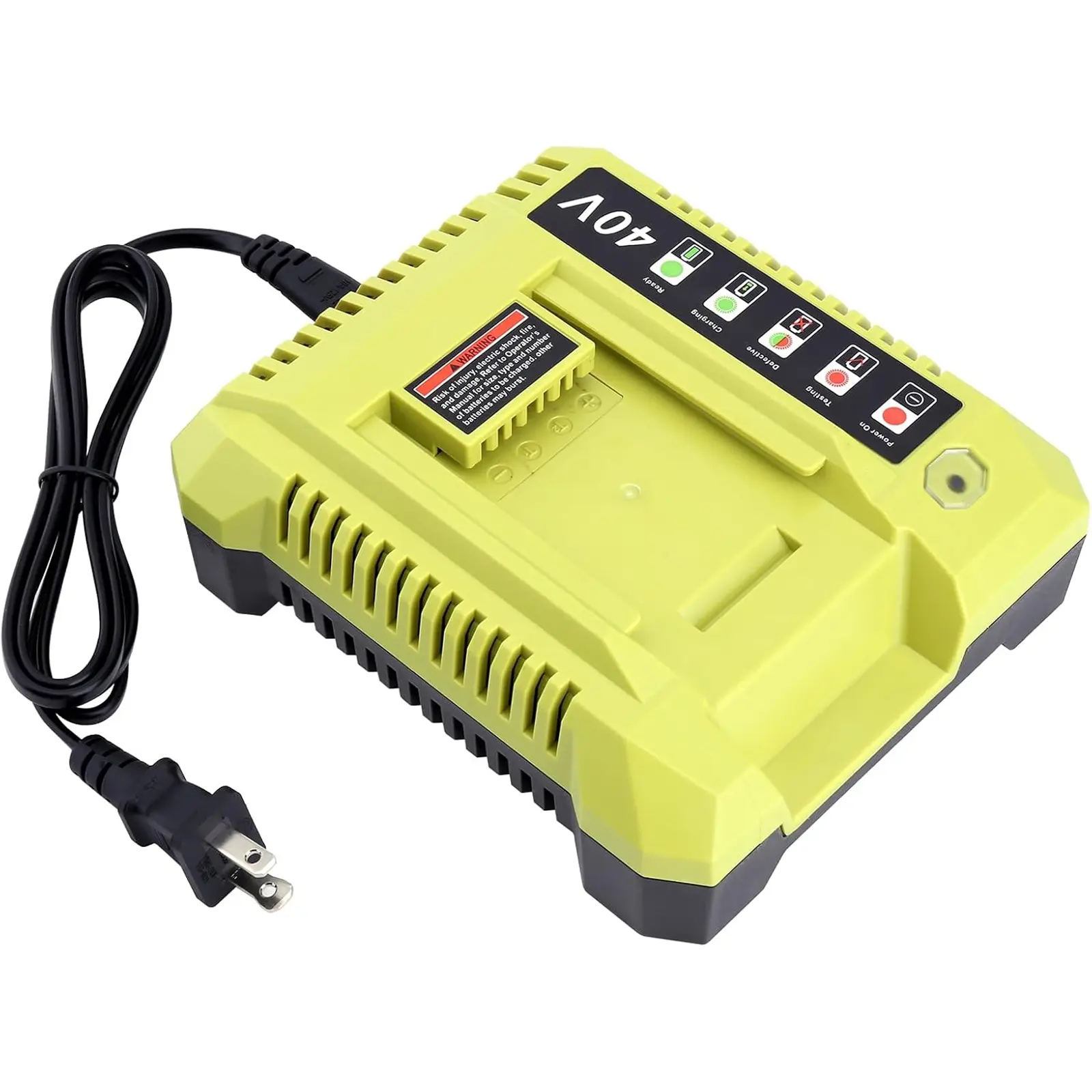 OP401 40V 2.0A Fast Charger Replacement for Ryobi Power Tool Batteries, Compact Lightweight Smart Charger with Battery Monitoring, 100~240V Compatible with OP4060, OP4050, OP4040, OP4030, OP4020 Models