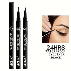 3-piece MKNK Waterproof Black Longwear Eyeliner Pen - Precision Eyeliner, Long-lasting and quick-drying, precisely draws eyeliner, creates dramatic and clean makeup looks, easy to apply without smudging, perfect gift choice