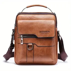 【Local Delivery】Maxone Men's Handbags, Shoulder Bags Vintage Vertical Business Casual Bags And Backpack Bags Waterproof Leather Zipper Compact