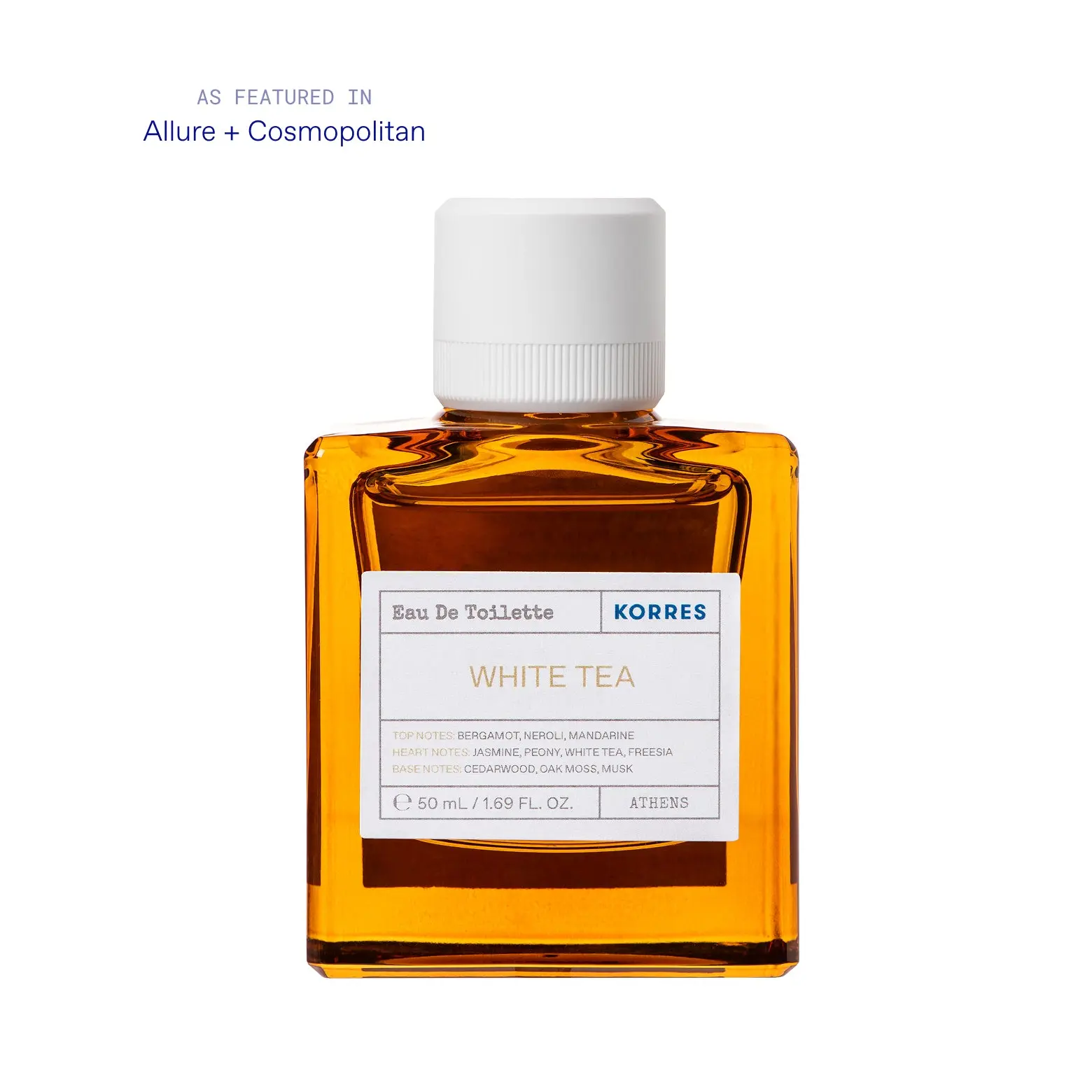 Eau De Toilette, White Tea Fragrance Spray, Unisex Perfume With Bergamot, Neroli, Mandarin Zest, Dewy White Tea Leaves And Soft Cedarwood, Light Floral Green Scent For Women And Men, 1.69 Fl Oz | KORRES