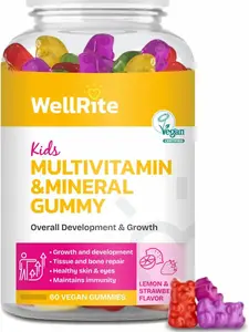 Kids Multivitamin & Mineral Gummy, 60 Count, Lemon & Strawberry Flavored Dietary Fitness