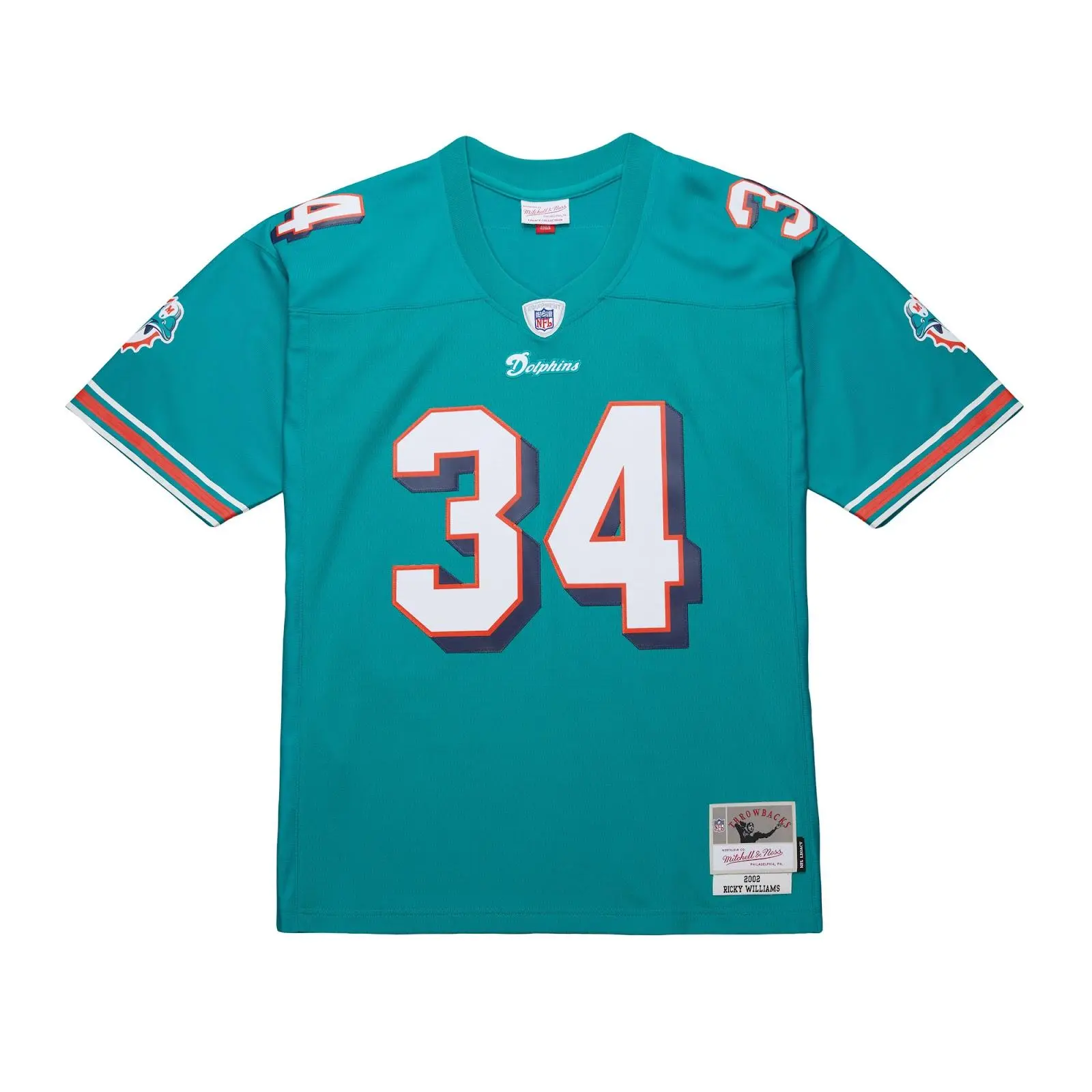Ricky Williams Miami Dolphins Aqua 2002 Legacy Jersey NFL Throwback Mitchell & Ness
