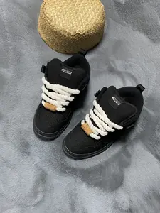 Men's Casual Canvas Shoes, Thick Tongue Sneakers, Anti-Slip Durable, Size 49, Round Toe, Lace-Up, All Seasons, Medium Width