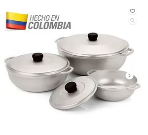 1.5/2.5/5.2qt Cast Aluminum Caldero 3pc Set - 18/22/28cm