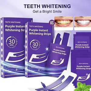 14/28 Whitening Sessions - Purple Teeth Whitening Strips - Safe for Enamel - Non Sensitive Teeth Whitening - Peroxide-Free stain treatment Enamel-Safe whiten