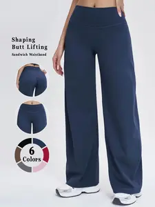 Women's Yoga Wide Leg Pants, Slimming Design, Breathable Fabric, Ideal for Outdoor Running & Gym Wear, Multiple Colors Available