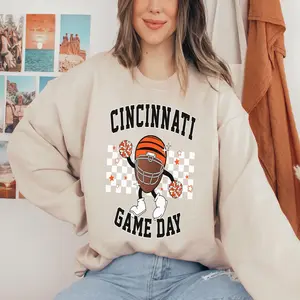 Cincinnati Football Game Day Crewneck Sweatshirt, Bengals Sweater, Bengals Crewneck Sweatshirt, Cincinnati Fan Gift , Game Day Clothing