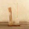 2-in-1 Non-Chemical Anti-Ash Energy Stick Incense Holder - Countertop Design with Glass Ash Catcher, Incense Organizer, Light Base - for Meditation, Aromatic Sage, Spa Use, Home Scent Decor