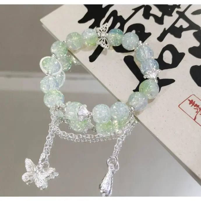 S315-Blue-Green Corn Cob Butterfly Bracelet#SZ1512