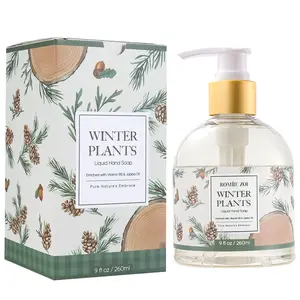 ROMIIE ZOI Christmas Liquid Hand Soap with Gift Box - Winter Plants, Infused with Winter Pine Scent - 260ml/ 9 fl.oz Aroma Cleansing Essence Gentle