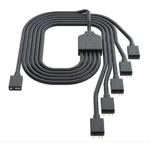 1-to-5 ARGB Splitter Cable / 5V - Support 3-pin Addressable RGB - LED Sync Cable for MasterFan/MasterLiquid ARGB Series Support,1.6ft/50cm(ARGB 1-to-5 Splitter)