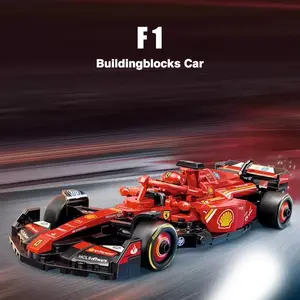 F1 Building Toy Model, Building Sets, Bull Ferrari F1 Racing Car Set, Super Race Speed Car, Collectible Building Block Model, Christmas Gift for Racers