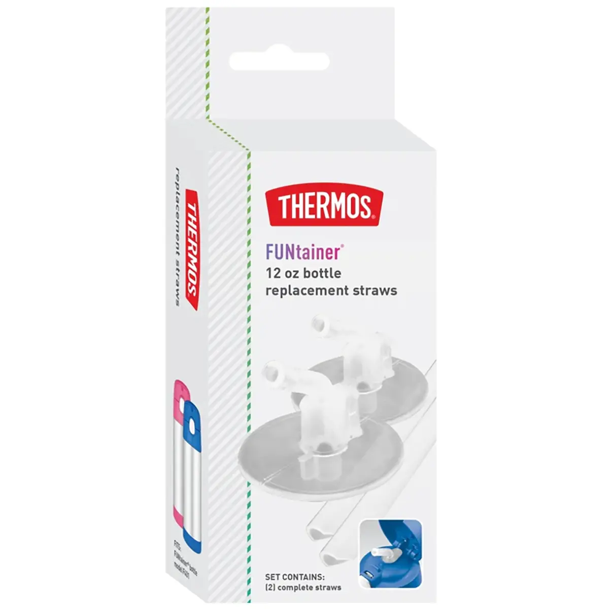 Thermos Funtainer Replacement Straws 2-Pack for F410/F401 - Clear