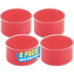 Sponge Cup Moistener,Fingertip Paper Moistener,Finger Moistener for Paper (4 Pack)