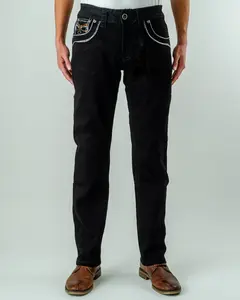 ARYA JEANS 400 Denim Menswear Western-Inspired Fashion with Bold Pocket Embroidery Quality Materials for Everyday Wear