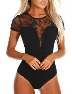 The Ultimate Night Out Top  Women's Sexy Black Sheer Mesh Bodysuit See-Through Top
