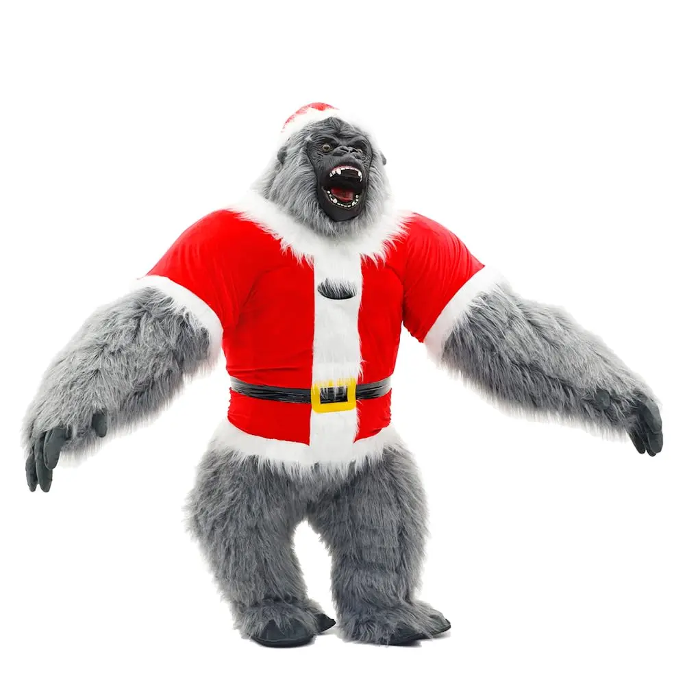 Adult Christmas Inflatable Gorilla Costume, Blow-Up King Kong Outfit for Xmas Party Gifts, Festive Party Time Attire