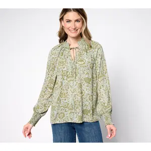 NYDJ Gemma Pleated Front Blouse