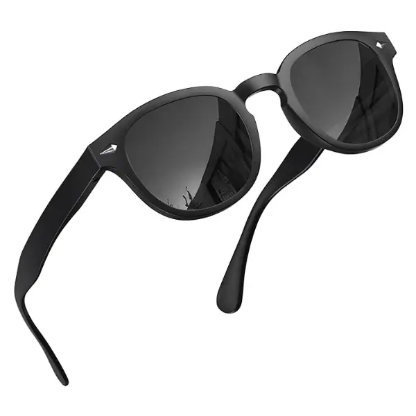 GRINDERPUNCH Polarized Classic Round Sunglasses for Women Men Vintage Style Lightweight Retro Circle Frame Sun Glasses