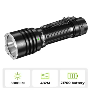 Wurkkos TS23 21700 5000mah Rechargeable EDC Flashlight XHP70.3 HI LED 5000Lm Torch IPX8 Waterproof Two Group Mode Tail Switch
