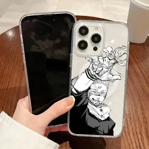 1PC Anime Sukuna Phone Case Magnetic for iPhone 16 14 13 11 12 15 Pro Max X XR XS Plus SE Soft Clear Tpu Cover